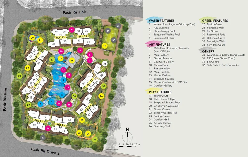Site plan of Watercolours in Singapore