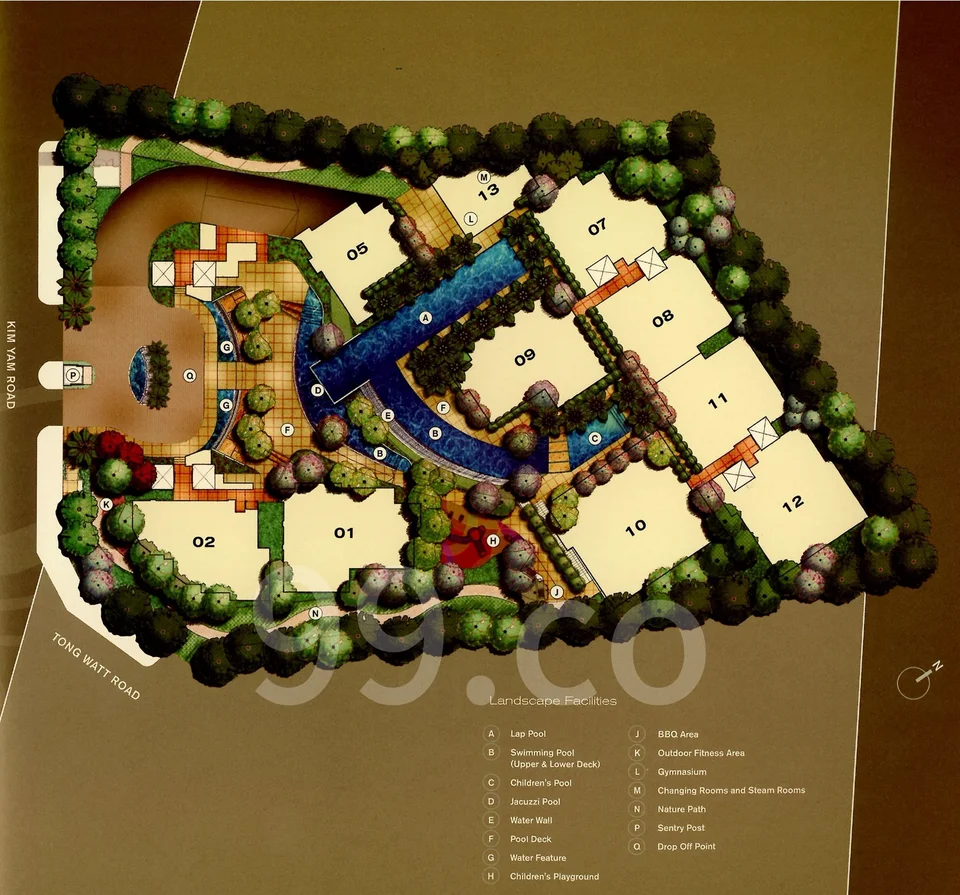 Site plan of Waterford Residence in Singapore