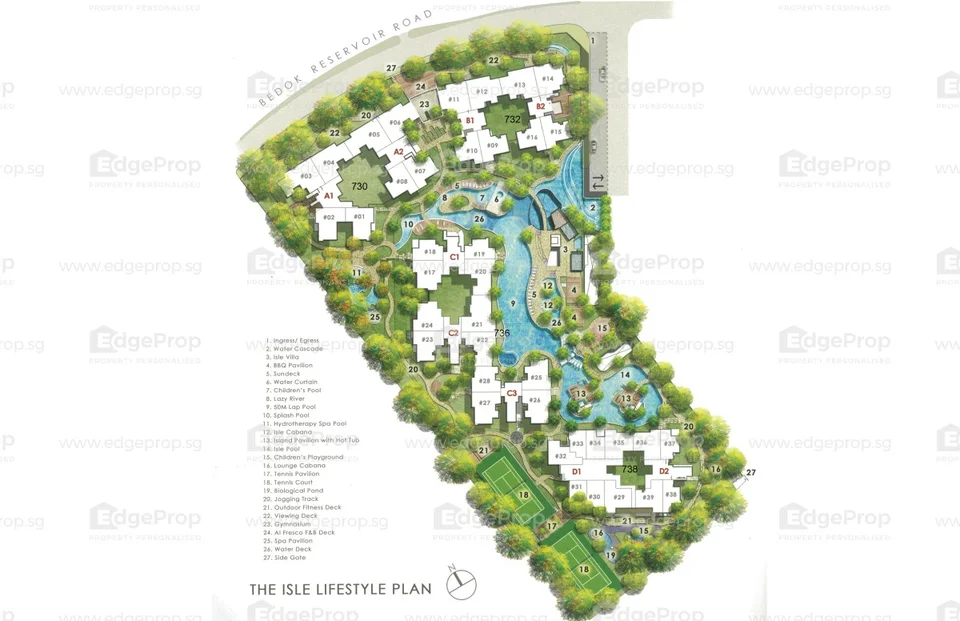 Site plan of Waterfront Isle in Singapore