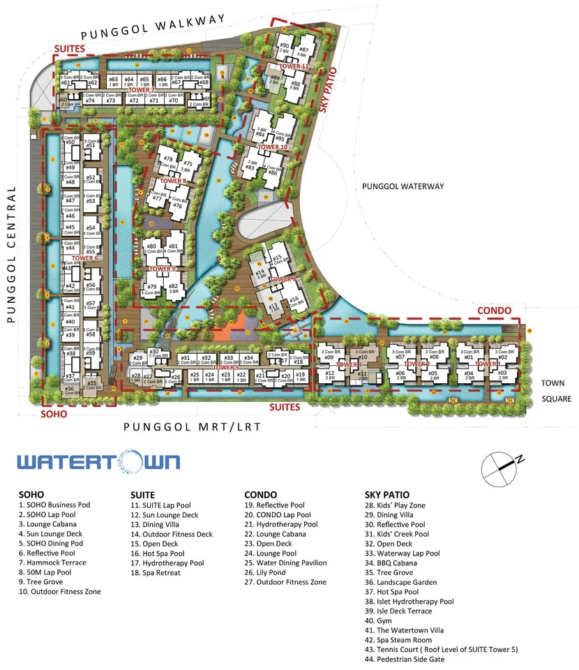 Site plan of Watertown in Singapore