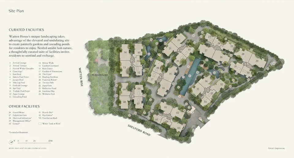 Site plan of Watten House in Singapore