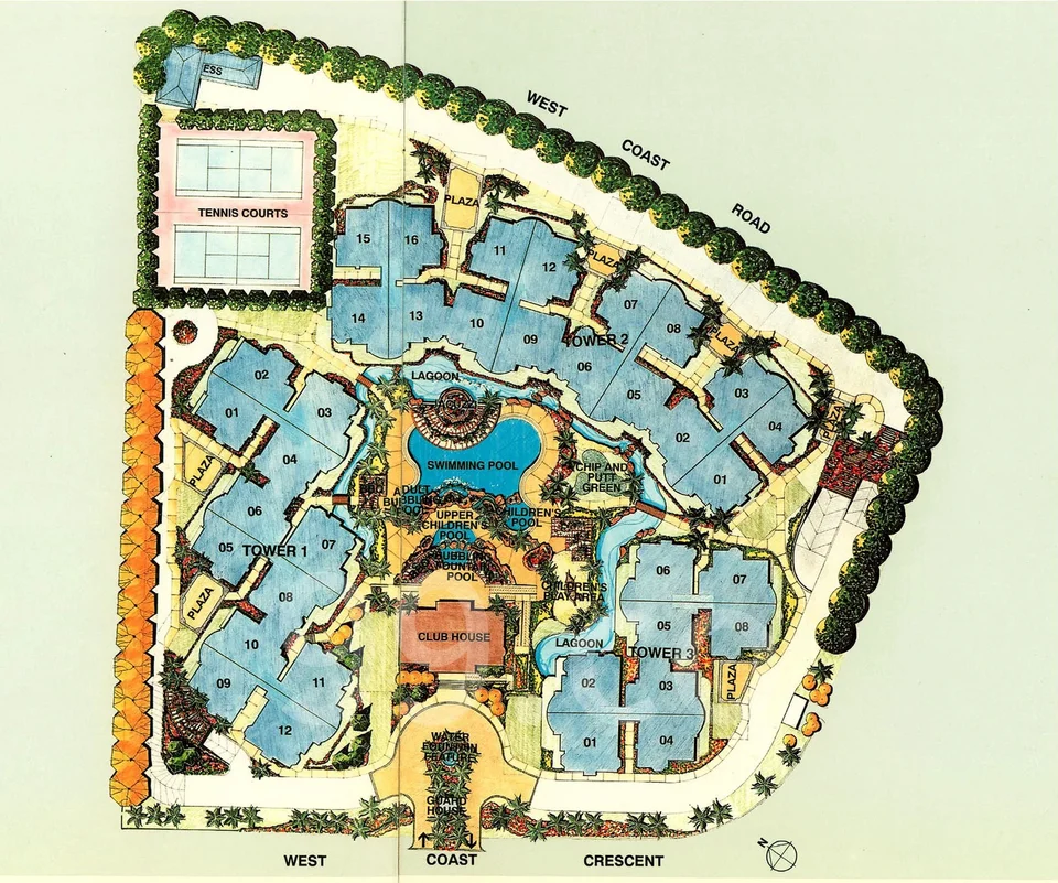 Site plan of Westcove Condominium in Singapore