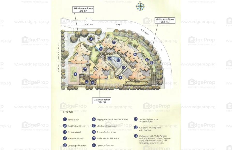 Site plan of Westmere in Singapore