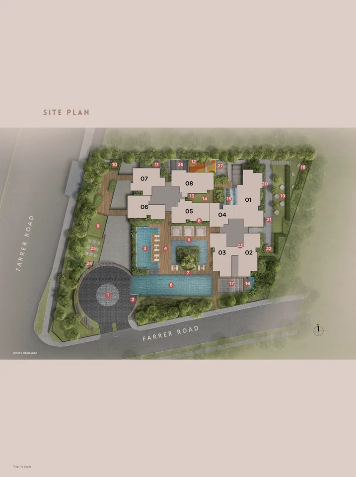 Site plan of Wilshire Residences in Singapore