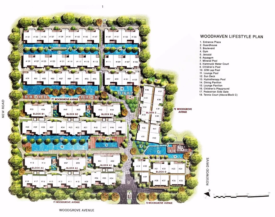 Site plan of Woodhaven in Singapore