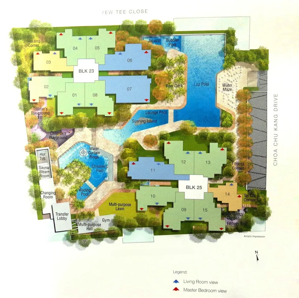 Site plan of Yewtee Residences in Singapore
