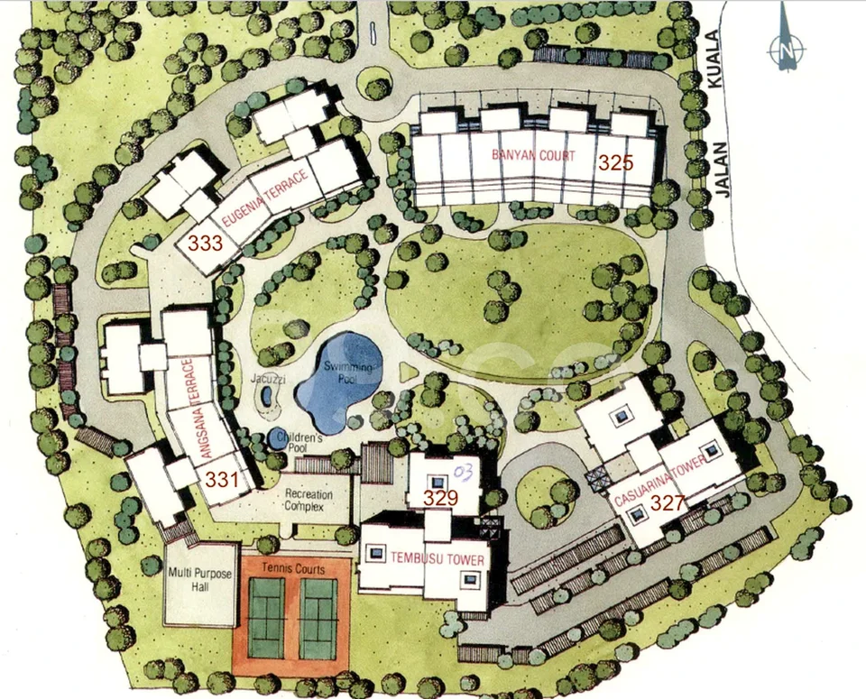 Site plan of Yong An Park in Singapore