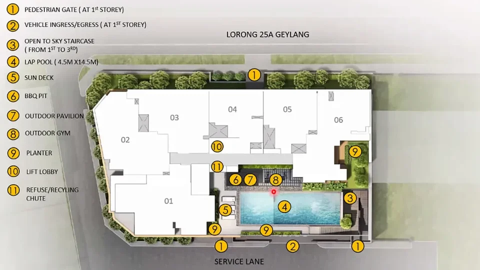 Site plan of Zyanya in Singapore