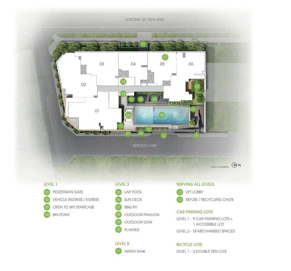 Site plan of Zyanya in Singapore